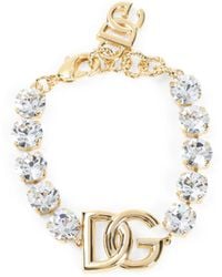 Dolce & Gabbana - Elegant Brass And Glass Bracelet For - Lyst