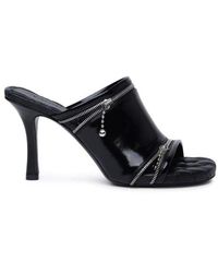 Burberry - Glossy Leather Peep Flat For - Lyst