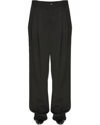 Saint Laurent - Grain De Poudre Trousers With Pleats - Lyst