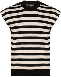 Dolce & Gabbana - Sleeveless Kimono-Style Striped Sweater - Lyst