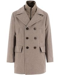 DUNO - Double-Breasted Wool Jacket With Removable Quilted Front - Lyst