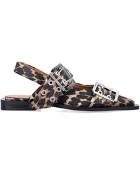 Ganni - Feminine Buckle Ballerinas With Pointed Toe - Lyst