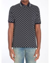 Gucci - Gg Jacquard Cotton Piquet Polo Shirt - Lyst