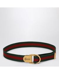 Gucci - Belt With Web Motif And Logo Buckle - Lyst