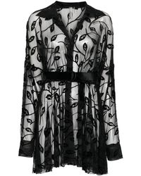 Norma Kamali - Semi-Sheer Mini Dress - Lyst