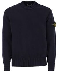 Stone Island - Cotton-Blend Crew-Neck Jumper - Lyst