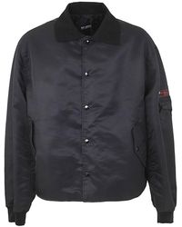 Raf Simons - Long Sleeved Polo Bomber With Graphic Print - Lyst