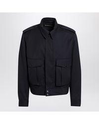 25SS◆Dries Van Noten◆ウールギャバジンジャケット ネイビー メンズ*Dries Van Noten*ウールギャバジンジャケット ネイビー