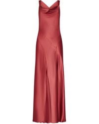 Alberta Ferretti - Satin Evening Dress With Draped Neckline And Cut-Out Back - Lyst