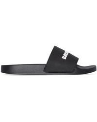 Balenciaga - Logo Pool Slides - Lyst