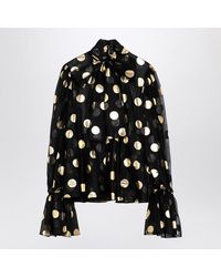 Dolce & Gabbana - Dolce&Gabbana Silk Organza Lamã Polka Dot Blouse - Lyst
