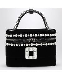 Roger Vivier - Velvet Vanity Bag With Beads And Rhinestone Buckle - Lyst