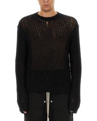 Rick Owens - Perforated Mesh Cashmere-Silk Blend Sweater - Lyst