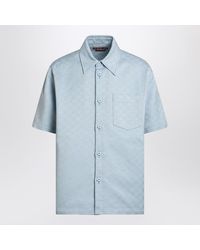 Gucci - Light Cotton Shirt With Gg Jacquard - Lyst