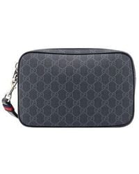 Gucci - Supreme Fabric Mini Clutch With Leather Accents, 24X16 Cm - Lyst