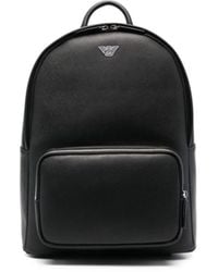 Emporio Armani - Regenerated-leather Backpack With Eagle Pate - Lyst
