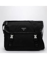 Prada - Re-Nylon And Saffiano Mini Shoulder Handbag - Lyst