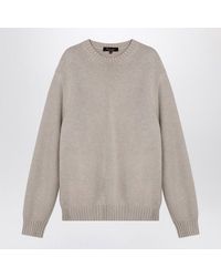 Loro Piana - Ivory Cashmere Crew-Neck Sweater - Lyst