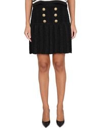 Balmain - Textured Pleated Skirt - Lyst
