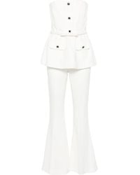Self-Portrait - Long Crepe Jumpsuit - Lyst