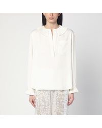 Philosophy Di Lorenzo Serafini - Fluid Creased Pleated Shirt With Ruffled Details - Lyst