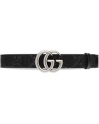 Gucci - Large Leather Belt With Double G Buckle - Lyst