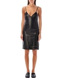 Saint Laurent - Leather Slip Dress - Lyst