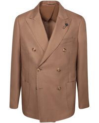 Lardini - Double-Breasted Blazer With Golden Buttons - Lyst