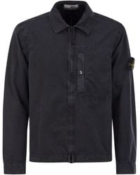 Stone Island - Overshirt With Chest Pocket And Two-Way Zip - Lyst