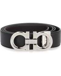 Ferragamo - Reversible Leather Belt With Gancini Hook - Lyst
