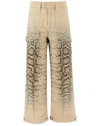 Ermanno Scervino - Python Print Wide Leg Trousers - Lyst