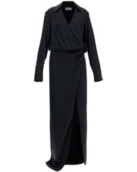 The Attico - Long Sleeve Draped Shirt Dress - Lyst