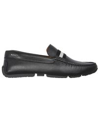 Bally - Leather Driver Moccasins With Rubber Sole - Lyst