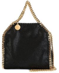 Stella McCartney - Mini Falabella Handbag With Snap Closure And Golden Chain - Lyst