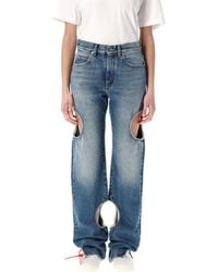 Off-White c/o Virgil Abloh - Meteor Cut-Out Straight-Leg Jeans (Size 26) - Lyst