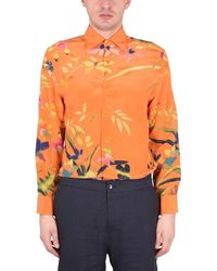Etro - Floral Silk Shirt With Pointed Collar - Lyst