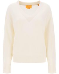 Guest In Residence - Soft Melange Cashmere V-Neck Sweater - Lyst