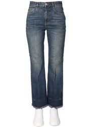 Stella McCartney - Denim Jeans With Front Button Closure - Lyst