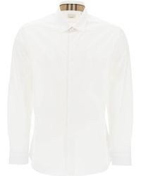 Burberry - Slim Fit Equestrian Knight Embroidered Shirt - Lyst