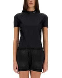 T By Alexander Wang - Fitted T-Shirt With Logo Details - Lyst