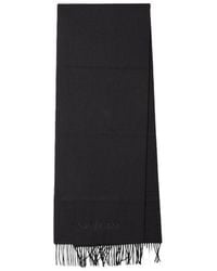 Saint Laurent - Embroidered Canvas Scarf - Lyst
