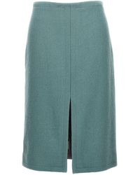 Dries Van Noten - High Waist Knee Length Skirt With Split Back Design - Lyst