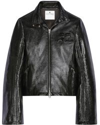 Courreges - Iconic Patent Leather Biker Jacket - Lyst