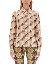 Etro - Slim Fit Paisley Print Silk Shirt - Lyst