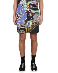 Moschino - Psychedelic Print Mini Bermuda Shorts - Lyst