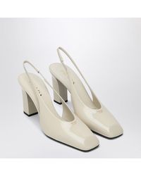 Prada - Patent Leather Slingback Pumps With High Heel - Lyst