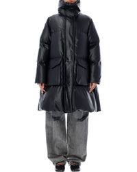 MM6 by Maison Martin Margiela - Eco Leather Long Puffer Down Jacket - Lyst