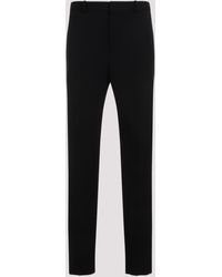 Saint Laurent - Sophisticated Wool And Silk Blend Trousers - Lyst