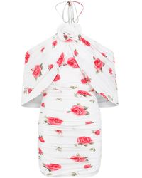 Magda Butrym - Stunning Mini Halterneck Dress With Rose Detail - Lyst