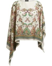 Etro - Silk Poncho - Lyst